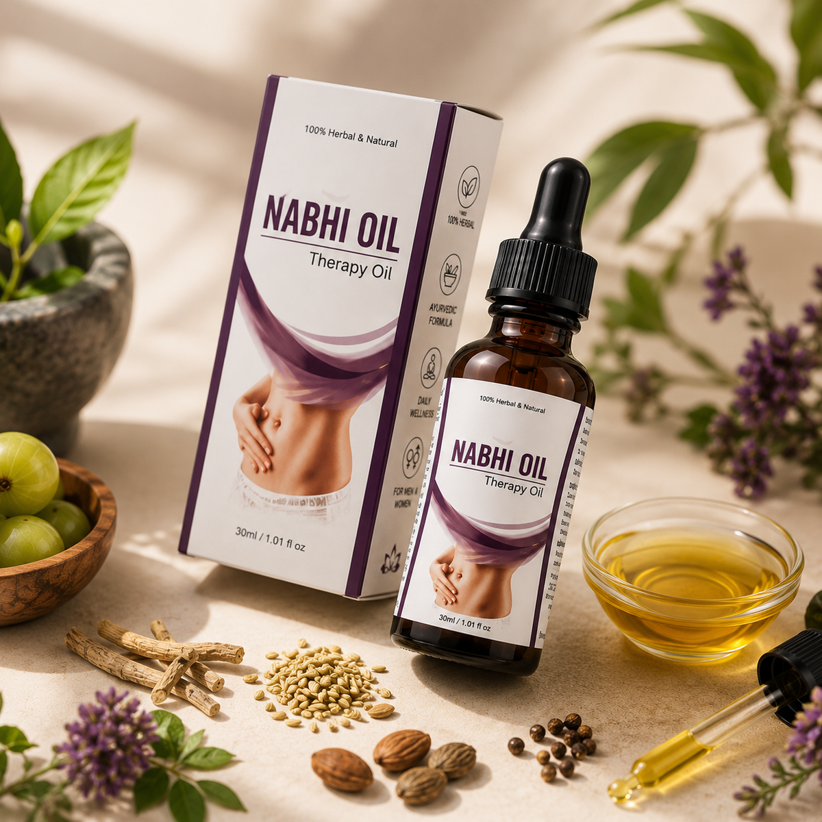 🌿 Nabhi Therapy Oil – Herbal Navel Care | Pack of 1