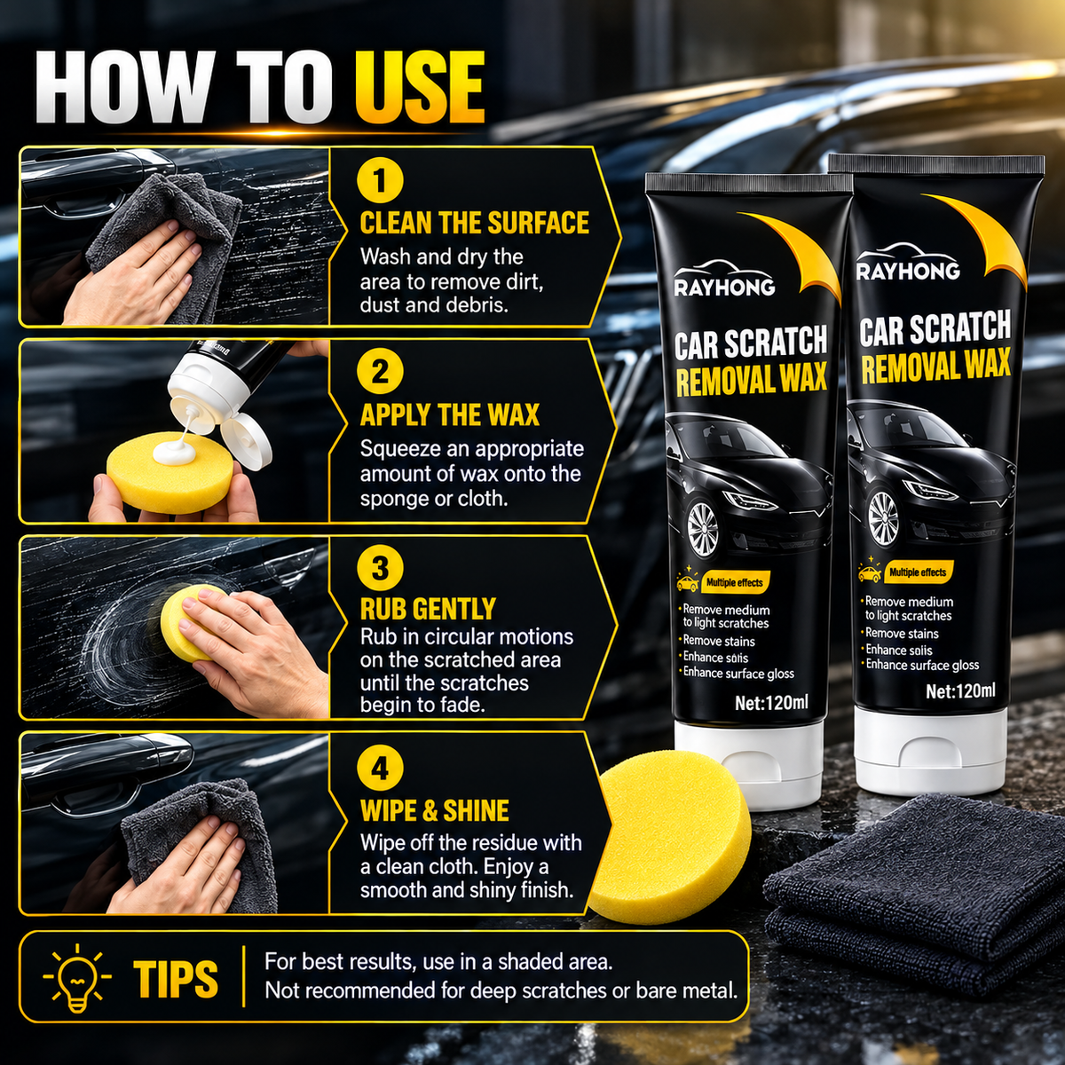 ✨ Car Scratch Removal Wax – Buy 1 Get 1 Free