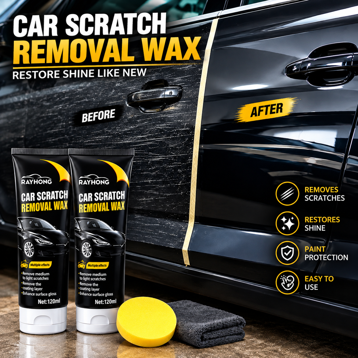 ✨ Car Scratch Removal Wax – Buy 1 Get 1 Free
