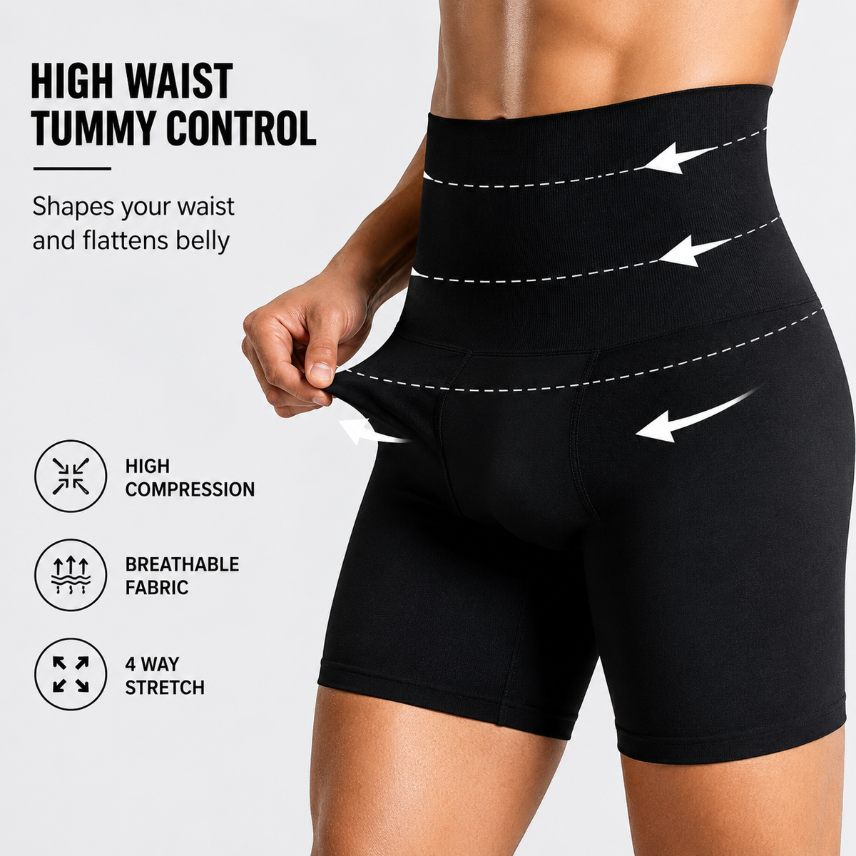 🔥 Men’s High-Compression Body Shaper Shorts – Slim Look, Maximum Comfort