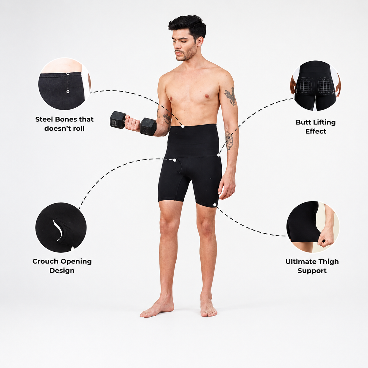 🔥 Men’s High-Compression Body Shaper Shorts – Slim Look, Maximum Comfort