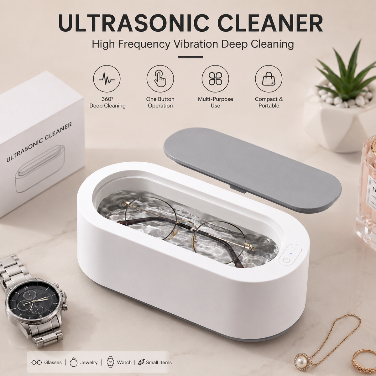 🫧 Portable Ultrasonic Cleaner – Deep Cleaning Machine